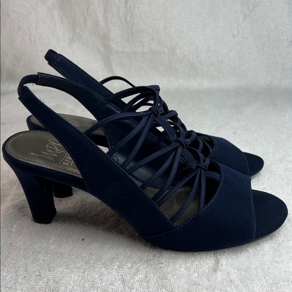 Impo Women's Dark Blue Strappy Heels - Picture 2 of 5